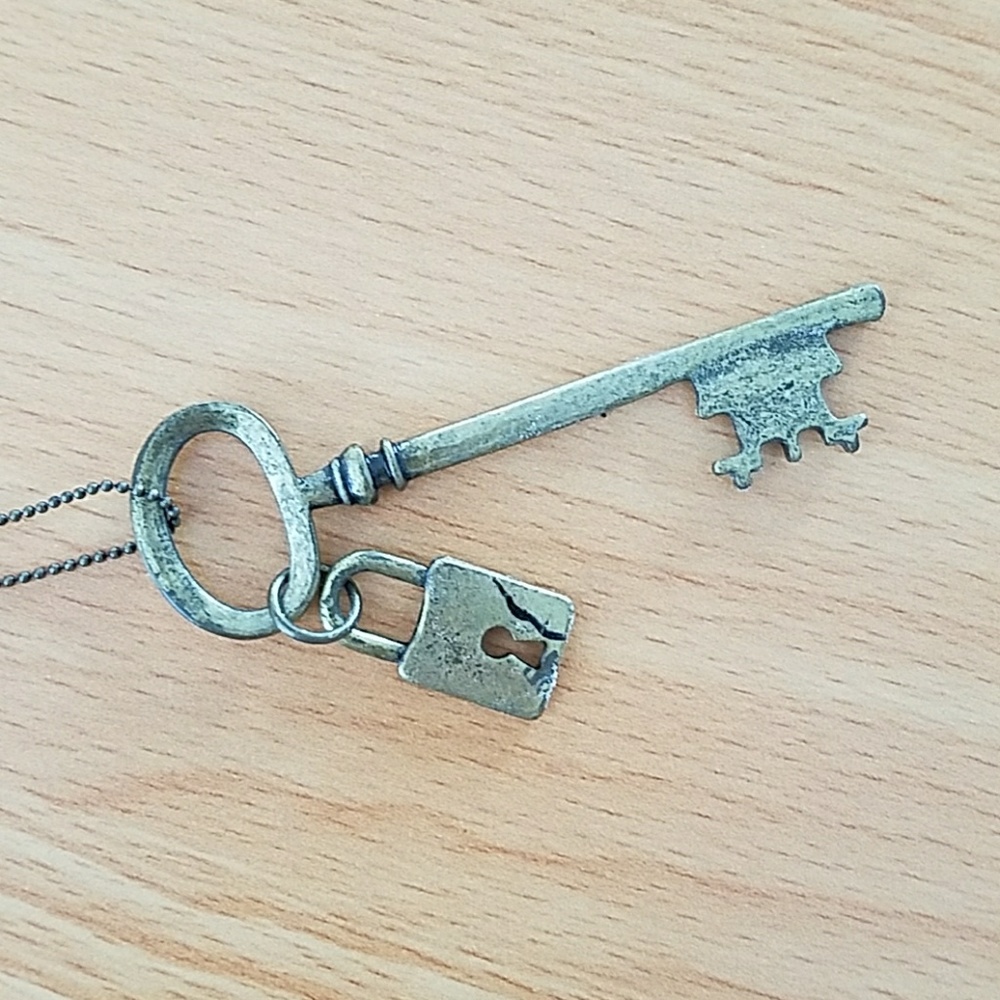 Lock and key necklace